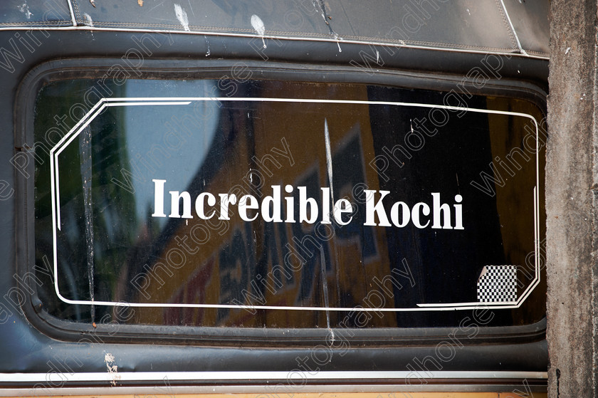 Incredible, Kerala. 
 Keywords: Kochi, Kerala, Cochin, Rickshaw, India, sign