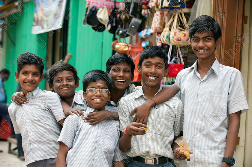 School Boys-Madurai 
 Keywords: smiles, school, boys, Madurai, Tamil Nadu, India